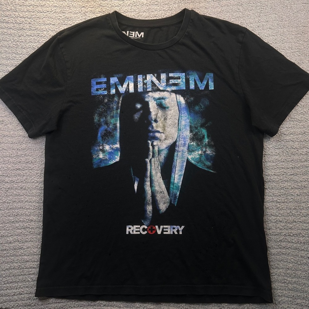 Eminem T-Shirt Recovery Graphic Rap Tee Sz L Black 2017 Merch Hip Hop Streetwear